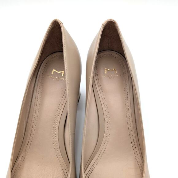 Marc Fisher Zala Block Heel Pump Women's Lite Latte Leather Size US7.5M EU38 - Picture 11 of 12